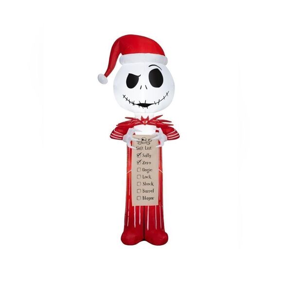 Santa Jack Skellington Wish List Gemmy Airblown Inflatable 5.5 ft Christmas New - Picture 1 of 5